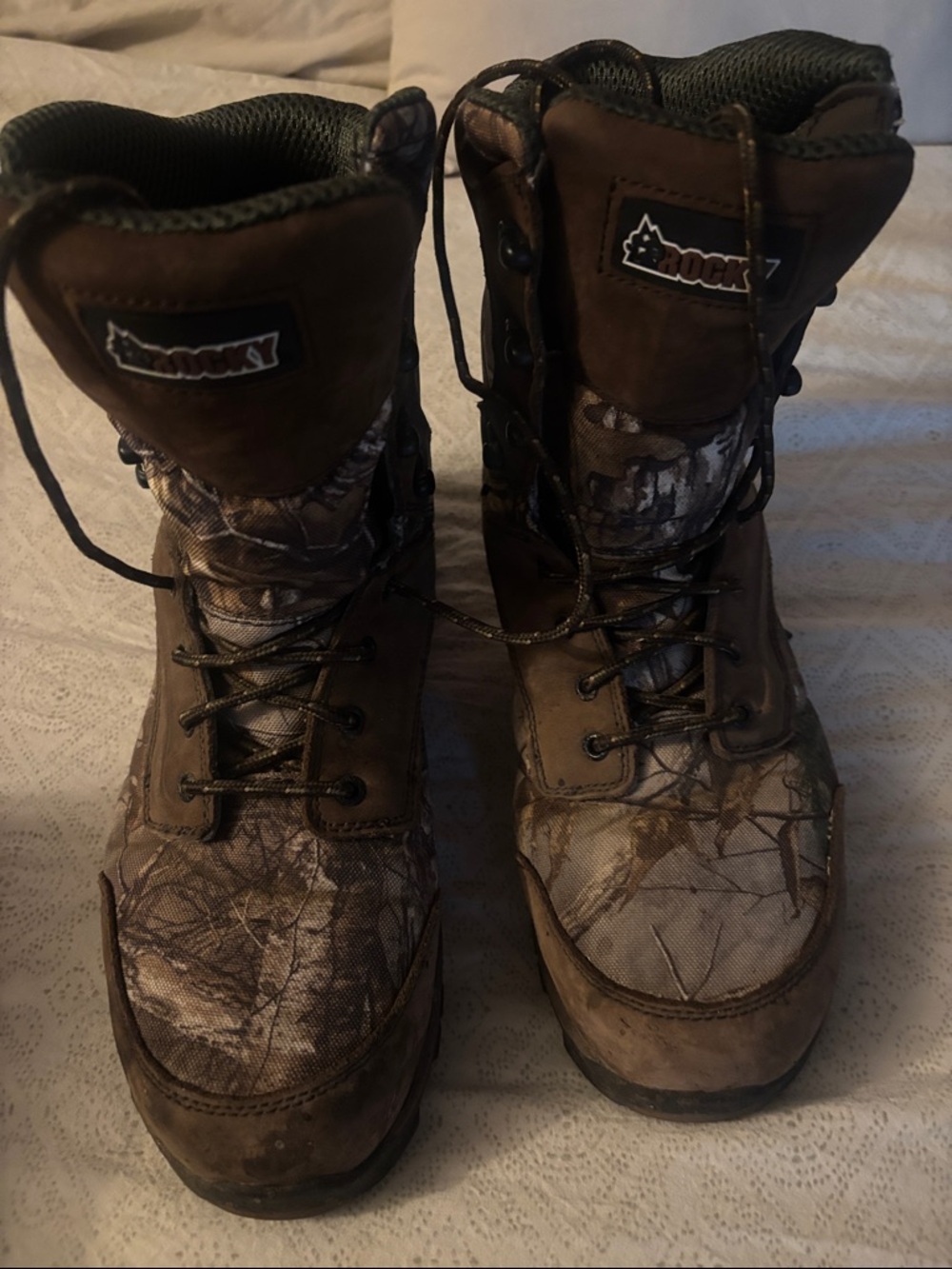 Rocky Brown Camo Lace-Up Hunting Boots